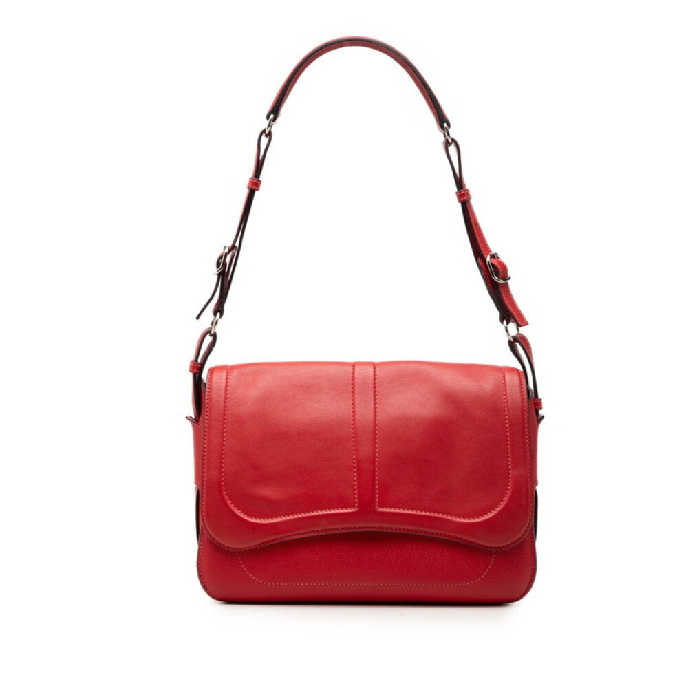 Hermes Harness Shoulder Bag, Red, Swift Leather, Veau Epsom, Women's.
